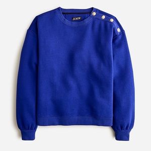 Heritage fleece cropped sweatshirt with buttons- NWT